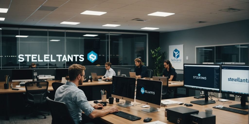 Stellantis office with employees working together